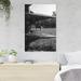 Gracie Oaks 55_Grayscale Photo Of Horse In Front Of en Door - 1 Piece Rectangle Graphic Art Print On Wrapped Canvas in White | Wayfair