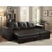 Black Sectional - Latitude Run® Barkman 97" Wide Faux Leather Right Hand Facing Sleeper Sofa & Chaise Faux Leather | 36 H x 97 W x 63 D in | Wayfair