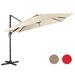 Costway 10 x 10 Feet Cantilever Offset Square Patio Umbrella with 3 Tilt Settings-Beige