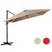 Costway 10 x 10 Feet Cantilever Offset Square Patio Umbrella with 3 Tilt Settings-Tan
