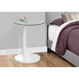 Accent Table, C-shaped, End, Side, Snack, Living Room, Bedroom, Laminate, Tempered Glass, Clear, Contemporary, Modern