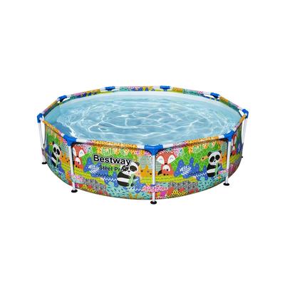 Bestway Steel Pro 9' x 26" Above Ground Round Outdoor Swimming Pool, Panda Print - 30.94
