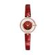 VICTORIA HYDE Women's Watches Small Green Dial Analogue Quartz Wrist Watch with Stainless Steel Strap Leather Strap, red