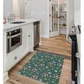 Green/White 60 x 36 x 0.08 in Kitchen Mat - Gracie Oaks Humfried Kitchen Mat | 60 H x 36 W x 0.08 D in | Wayfair 02609010060A45ACB8BE7577CE3B1AFC