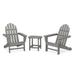 POLYWOOD® Classic Adirondack 3-Piece Set w/ South Beach 18" Outdoor Side Table Plastic | Wayfair PWS697-1-GY