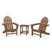 POLYWOOD® Classic Adirondack 3-Piece Set w/ South Beach 18" Outdoor Side Table Plastic | Wayfair PWS697-1-TE