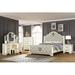 Rosdorf Park Jasmine Queen 4Pc w/ Vanity Bed Room Set Beige Upholstered, Crystal in Gray | 70 H x 66 W x 90 D in | Wayfair