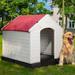 Tucker Murphy Pet™ Aunyae Dog House Plastic/Metal in Red/Gray/White | 38.8 H x 42 W x 38 D in | Wayfair D69FC07A1E2C4D9B9448A3ACF9279583