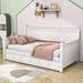 Canora Grey Demaya Twin Size Daybed Wood Bed w/ Three Drawers Wood in White | 43 H x 42 W x 80 D in | Wayfair 6CBB8E859273469EAA08E06E0D992CB8