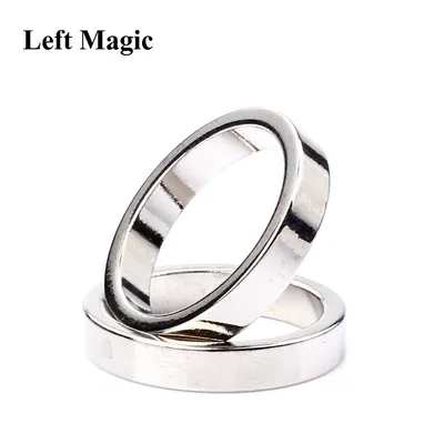 1 Pcs Silver Strong Magnetic Magic Ring 18/19/20/21mm Magnet Coin Magic Tricks Finger Decoration