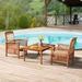 Lyndon Eucalyptus Wood 3-Piece Set with Set of 2 Chairs with Cushions and Cocktail Table