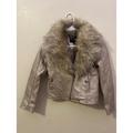 Jessica Simpson Jackets & Coats | Jessica Simpson Champagne Girls Faux Leather Jacket With Removable Faux Fur | Color: Cream | Size: 10g