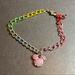 Disney Accessories | Disney Mickey Mouse Rainbow Charm Bracelet With Pink Crystal Mickey Charm | Color: Pink | Size: Osg