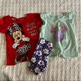 Disney Matching Sets | Disney Minnie Mouse Girl Outfit Set | Color: Blue/Red | Size: 12-18mb