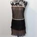 Nine West Dresses | Nine West Dress Two Tone Sheer Strapless Mini 8p | Color: Black/Cream | Size: 8p