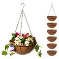 Bishop Hanging Basket With Liner — Includes Coco Liners for Hanging Baskets, 12 inch Black Wire Basket — Ideal Gardening Gifts For Mum — Great Garden Decoration Ideas and Outdoor Garden Planters