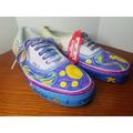 Vans Shoes | Classic Vans Custom Painted Canvas Skate Shoes Nwt W Size 10.5 M Size 9 | Color: Blue/Purple | Size: 10.5