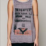 Free People Tops | Free People Marquee Concert Tank Top - Size Small | Color: Gray | Size: S