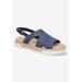 Women's Kato Sandal by Bella Vita in Navy Woven (Size 8 1/2 M)