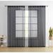 HLC.ME Lauren Solid Color Semi-Sheer Rod Pocket Curtain Panels Polyester in Black/Brown | 54" W x 84" L | Wayfair LAURN-BTRP-84-BLK
