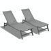 YULIANGCAI Outdoor 2-pcs Set Chaise Lounge Chairs,five-position Adjustable Aluminum Recliner,all Weather For Patio,beach,yard,pool Metal in Gray