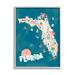 Stupell Industries Florida Sunny State Retro Vacation Tourism Vivid Map Super Oversized Stretched Canvas Wall Art By Ziwei Li in Blue | Wayfair