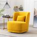 Accent Chair - Latitude Run® Prattsburgh 26.23" Wide Swivel Barrel Accent Chair in Yellow | 27.56 H x 26.01 W x 30.71 D in | Wayfair