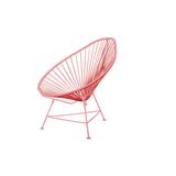 Innit Patio Chair Wicker/Rattan in Pink/White | 36 H x 30 W x 36 D in | Wayfair i01-07-29