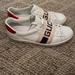 Gucci Shoes | Gucci Mens White New Ace Stripe Sneakers | Color: Blue/Red | Size: 9.5