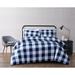 Everyday Buffalo Plaid Duvet Cover Set by Truly Soft in Navy White (Size FL/QUE)