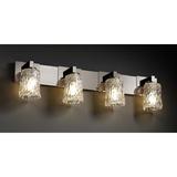 Justice Design Group Veneto Luce Modular 35 Inch 4 Light Bath Vanity Light - GLA-8924-16-WHTW-MBLK