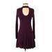 Express Casual Dress - A-Line: Purple Solid Dresses - Women's Size X-Small