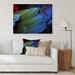 East Urban Home And Green Parrot Feathers - Traditional Canvas Wall Art Print Metal in Blue | 25 H x 32 W x 1 D in | Wayfair