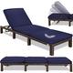 Chaise longue en poly rotin Palma Chaise longue de jardin avec revêtement pour balcon jardin