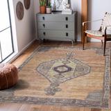 Medinah 5'3" x 7' Traditional Dark Brown/Camel/Brown/Ivory/Mustard/Dark Red Washable Area Rug - Hauteloom