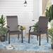 Outdoor Patio 2-Piece PE Rattan Dining Chair Set