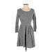 American Eagle Outfitters Casual Dress - A-Line: Gray Tweed Dresses - Women's Size Small