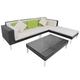 vidaXL 4-tlg. Garten-Lounge-Set mit Auflagen Poly Rattan Schwarz