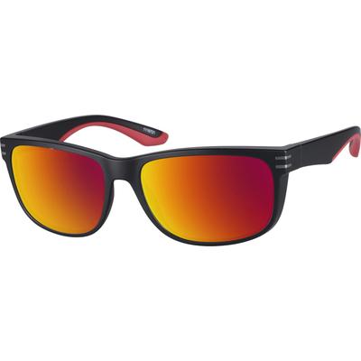Zenni Men's Rectangle Rx Sunglasses Black Plastic Full Rim Frame