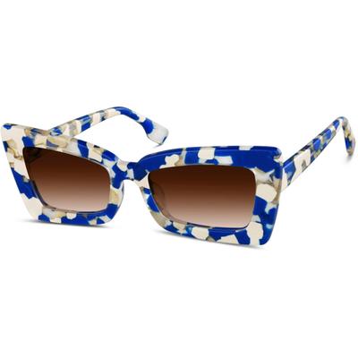 Zenni Women's Bold Geometric Rx Sunglasses Uptown Plastic Full Rim Frame