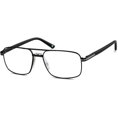 Zenni Men's Aviator Prescription Glasses Black Titanium Full Rim Frame