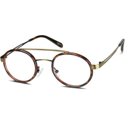 Zenni Round Glasses Tortoiseshell Mixed Full Rim Frame