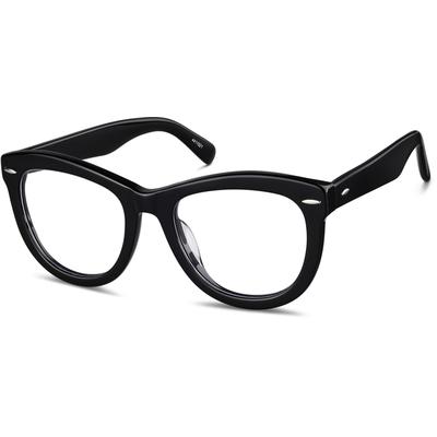 Zenni Women's Square Glasses Black Plastic Full Rim Frame