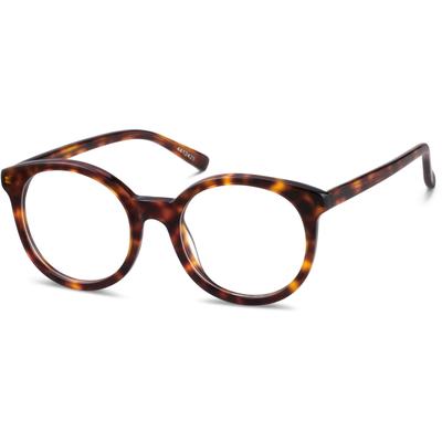 Zenni Experimental Round Glasses Tortoiseshell Plastic Full Rim Frame