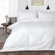 400 Thread Count 3 Piece Duvet/Comforter Cover Set - 100% Egyptian Cotton 1 PC Zipper Closure Duvet/Blanket Cover and 2 PC Pillowcases - Soft & Breatheable - White Stripe, UK King Size