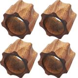 Saro Twisted Napkin Rings, Wood in Brown | 1.5 H x 1.5 W x 1.5 D in | Wayfair NR941.BR