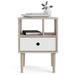 George Oliver Heim 22.09" Tall 1 - Drawer Nightstand in Oak/White Wood in Brown/White | 22.09 H x 15.91 W x 15.83 D in | Wayfair