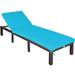 Costway Outdoor Rattan Adjustable Cushioned Chaise-Turquoise