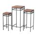 Red Barrel Studio® 3 Piece Wood Top Nesting Table Set Wood/Metal/Solid Wood in Black/Brown | 30 H x 9.75 W x 11.75 D in | Wayfair