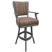 Red Barrel Studio® Classic Counter 26" Solid Wood Bar Stool - Northwest Elk Wood/Upholstered in Gray/Brown | 48 H x 19.5 W x 19 D in | Wayfair